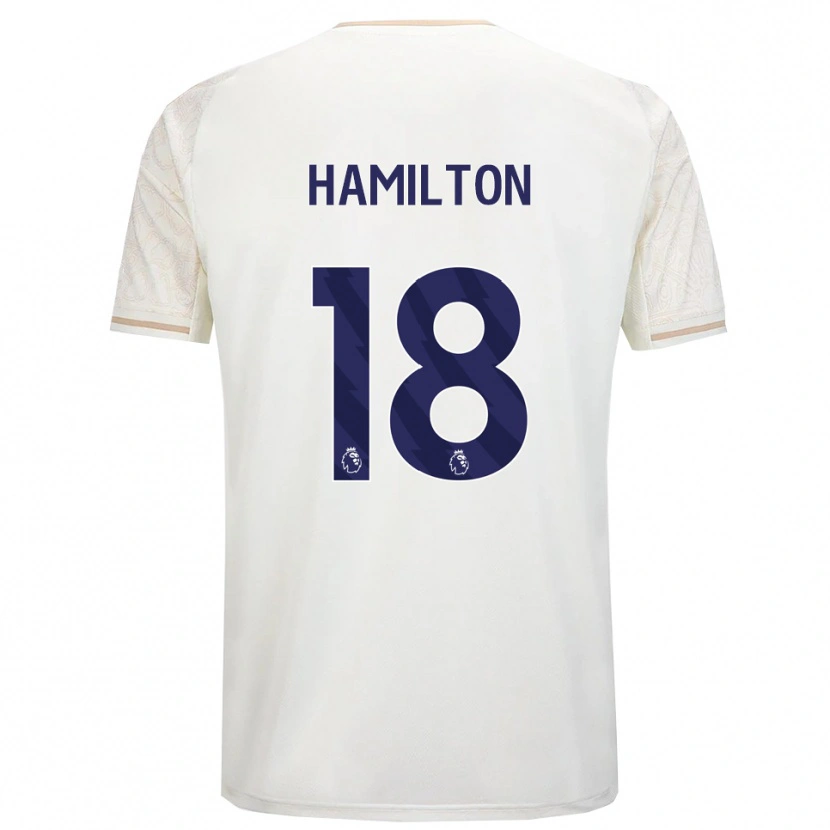 Danxen Mulher Camisola Caragh Hamilton #18 Branco Sujo Preto Alternativa 2025/26 Camisa