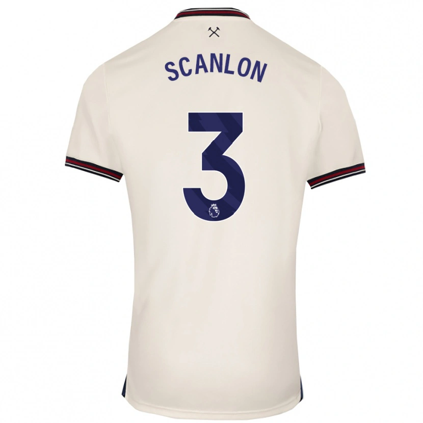 Danxen Mulher Camisola Joe Scanlon #3 Branco Sujo Alternativa 2025/26 Camisa