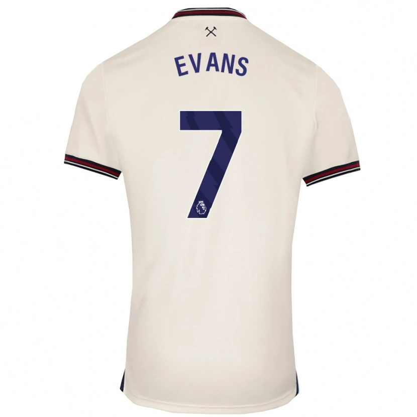 Danxen Mulher Camisola Lisa Evans #7 Branco Sujo Alternativa 2025/26 Camisa