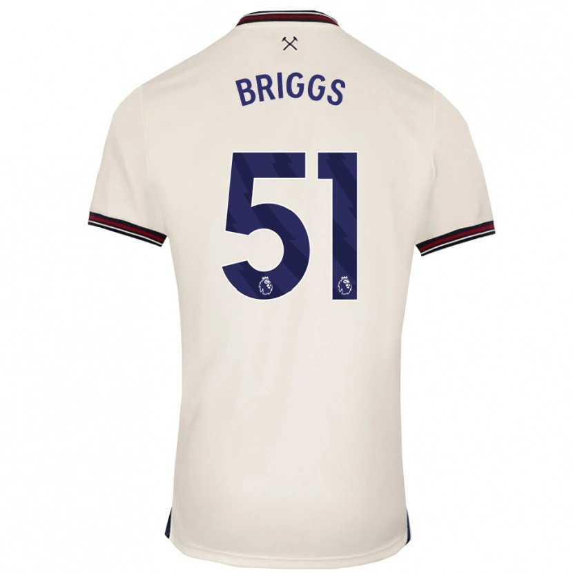 Danxen Mulher Camisola Josh Briggs #51 Branco Sujo Alternativa 2025/26 Camisa
