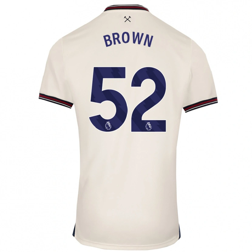 Danxen Mulher Camisola Luis Brown #52 Branco Sujo Alternativa 2025/26 Camisa