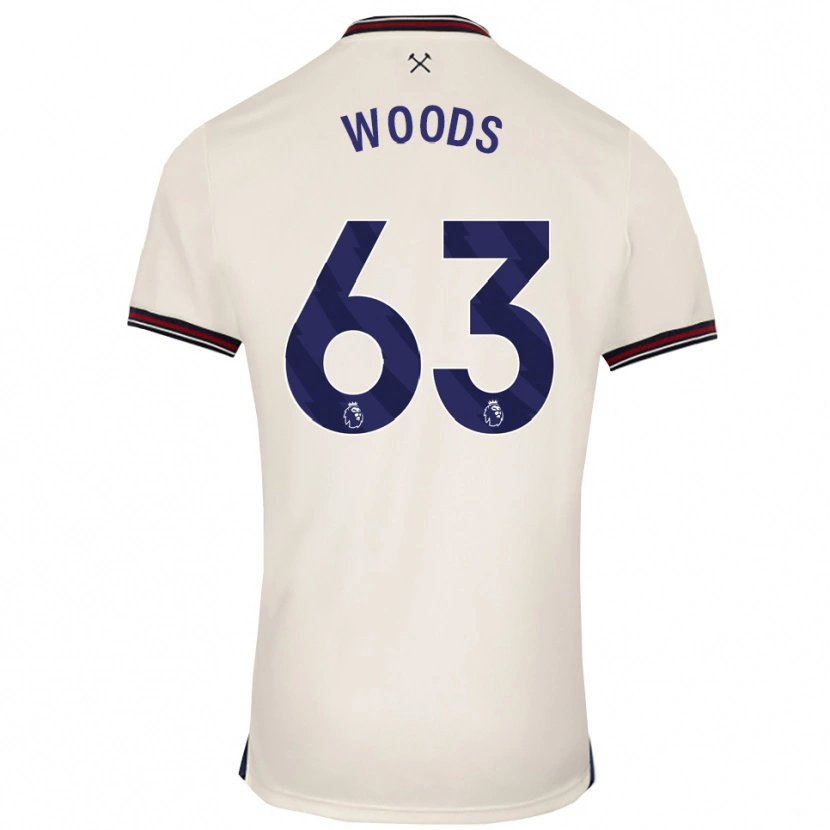 Danxen Mulher Camisola Archie Woods #63 Branco Sujo Alternativa 2025/26 Camisa