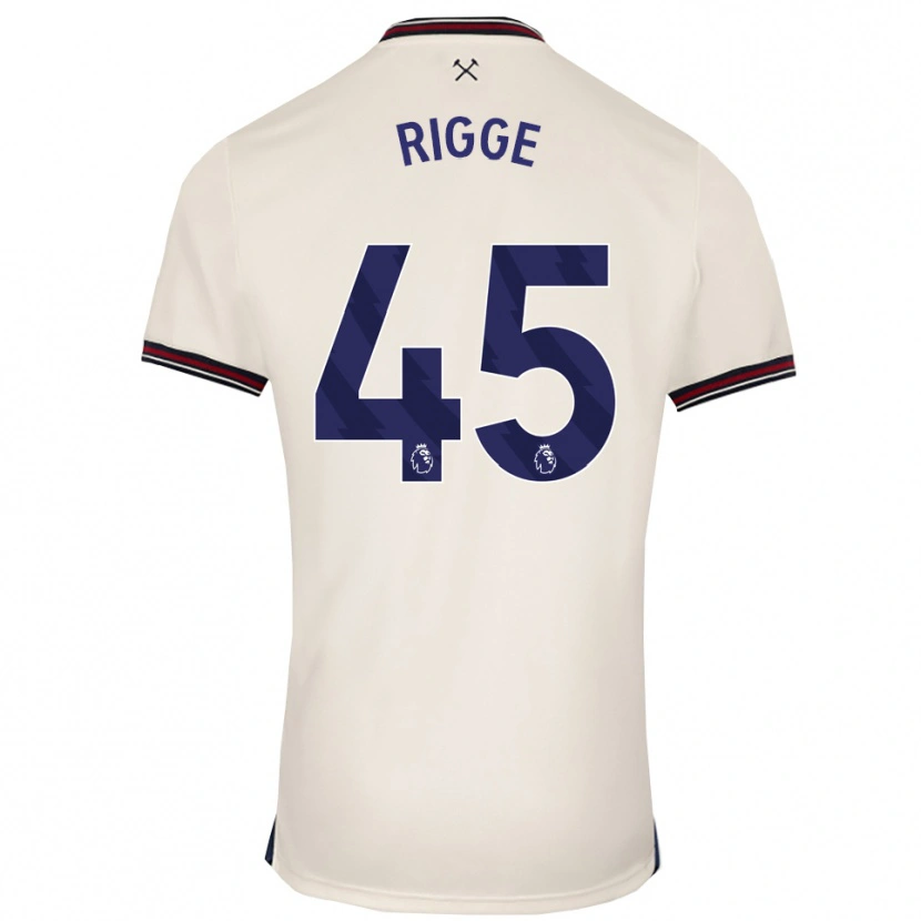 Danxen Mulher Camisola Daniel Rigge #45 Branco Sujo Alternativa 2025/26 Camisa