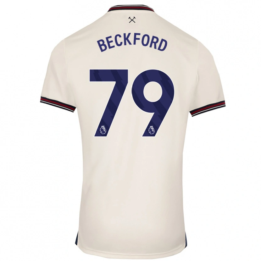 Danxen Mulher Camisola Lewis Beckford #79 Branco Sujo Alternativa 2025/26 Camisa