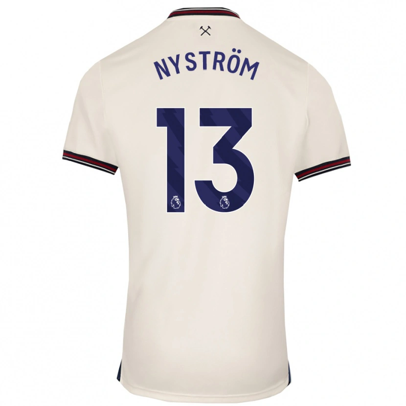 Danxen Mulher Camisola Eva Nyström #13 Branco Sujo Alternativa 2025/26 Camisa