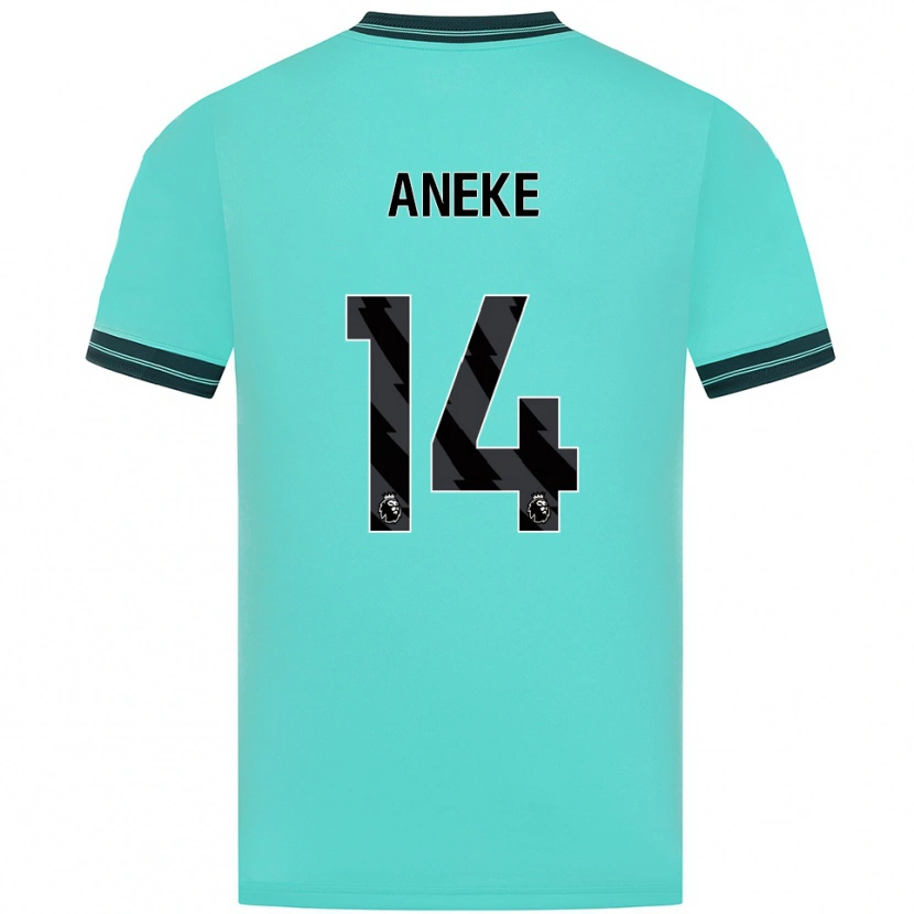 Danxen Mulher Camisola Aaron Aneke #14 Azul Celeste Verde Alternativa 2025/26 Camisa