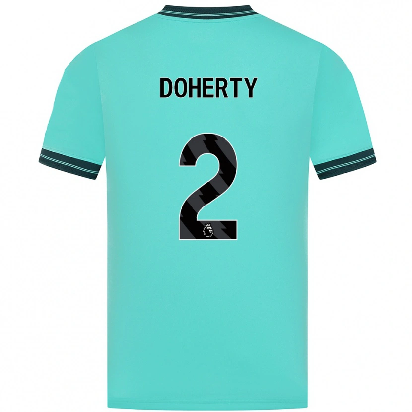 Danxen Mulher Camisola Matt Doherty #2 Azul Celeste Verde Alternativa 2025/26 Camisa