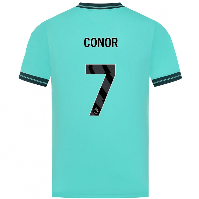 Danxen Mulher Camisola Conor Mcleod #7 Azul Celeste Verde Alternativa 2025/26 Camisa