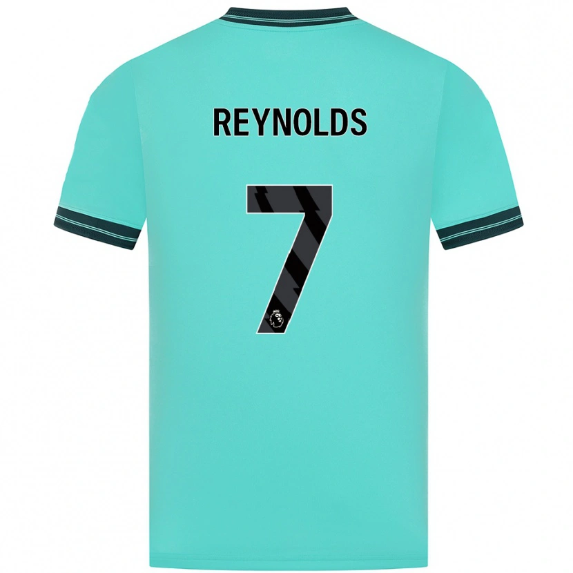 Danxen Mulher Camisola Fabian Reynolds #7 Azul Celeste Verde Alternativa 2025/26 Camisa