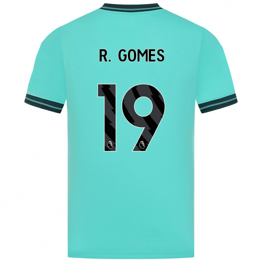 Danxen Mulher Camisola Rodrigo Gomes #19 Azul Celeste Verde Alternativa 2025/26 Camisa