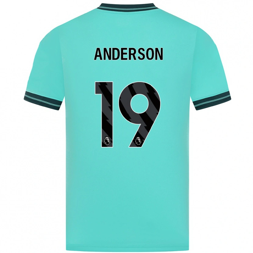 Danxen Mulher Camisola Becky Anderson #19 Azul Celeste Verde Alternativa 2025/26 Camisa