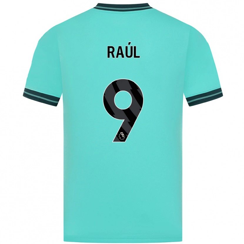 Danxen Mulher Camisola Raul Jimenez #9 Azul Celeste Verde Alternativa 2025/26 Camisa