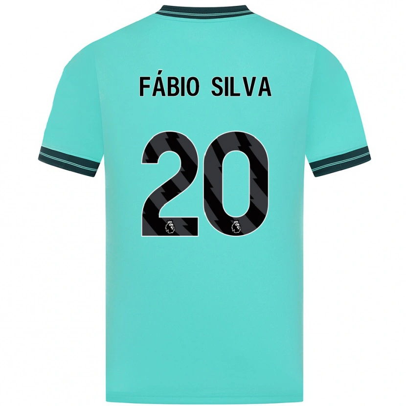 Danxen Mulher Camisola Fábio Silva #20 Azul Celeste Verde Alternativa 2025/26 Camisa