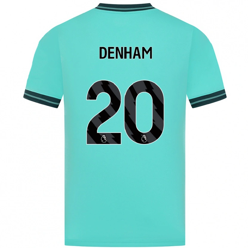 Danxen Mulher Camisola Ania Denham #20 Azul Celeste Verde Alternativa 2025/26 Camisa