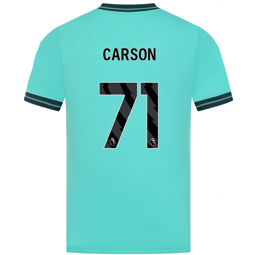 Danxen Mulher Camisola Hayden Carson #71 Azul Celeste Verde Alternativa 2025/26 Camisa