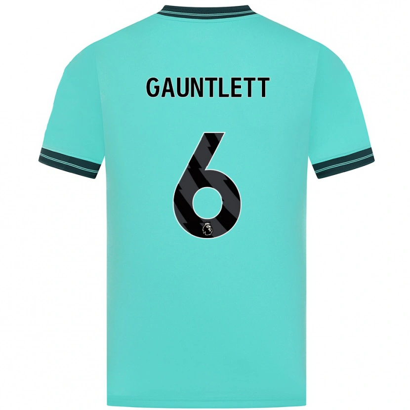 Danxen Mulher Camisola Maz Gauntlett #6 Azul Celeste Verde Alternativa 2025/26 Camisa