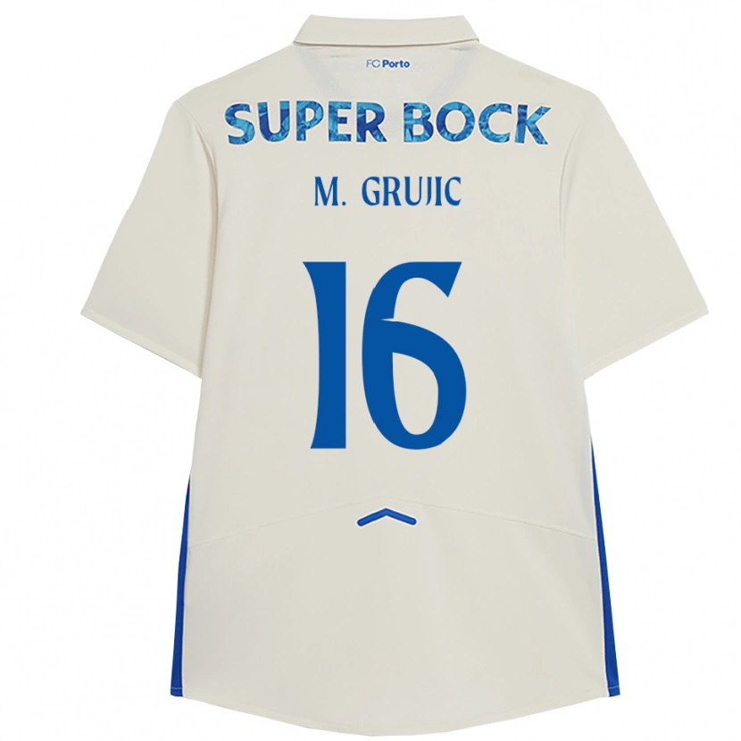 Danxen Mulher Camisola Marko Grujić #16 Branco Azul Terceiro 2025/26 Camisa