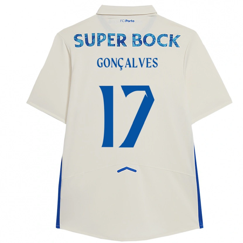 Danxen Mulher Camisola Rodrigo Gonçalves #17 Branco Azul Terceiro 2025/26 Camisa