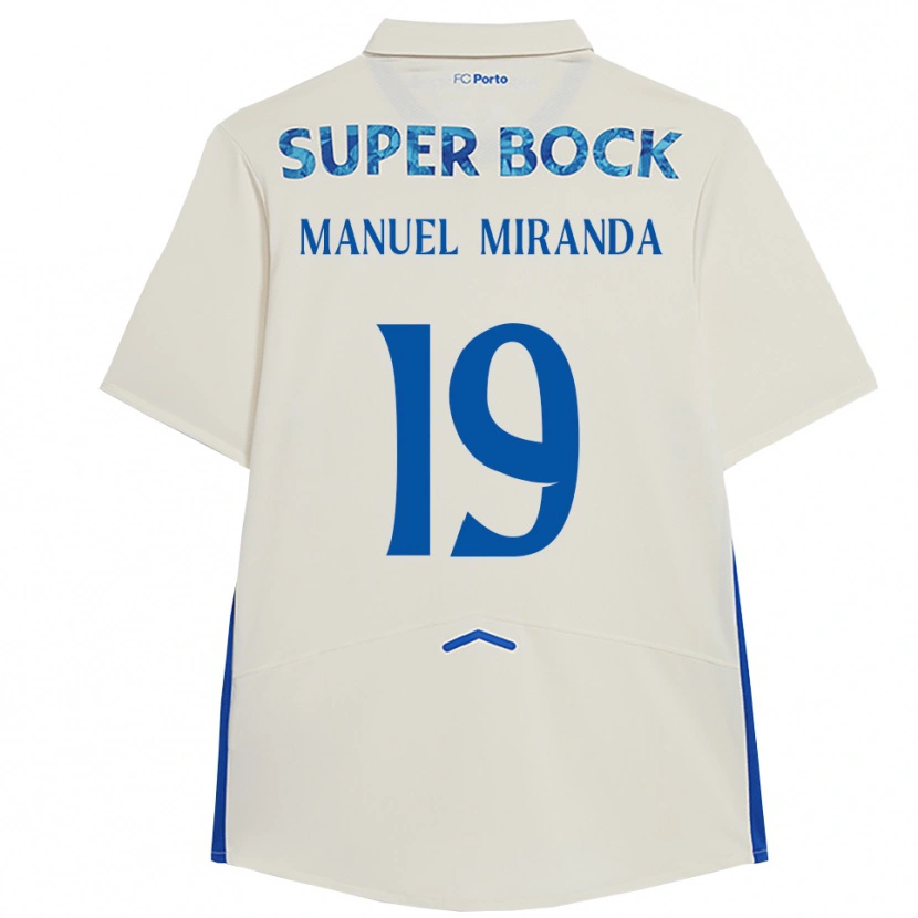 Danxen Mulher Camisola Manuel Miranda #19 Branco Azul Terceiro 2025/26 Camisa