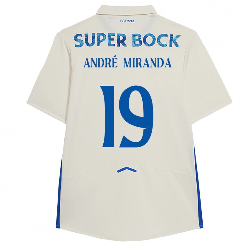 Danxen Mulher Camisola André Miranda #19 Branco Azul Terceiro 2025/26 Camisa