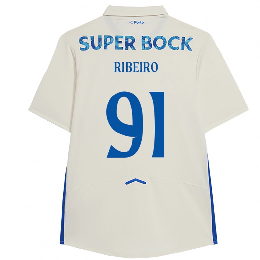Danxen Mulher Camisola Gonçalo Ribeiro #91 Branco Azul Terceiro 2025/26 Camisa
