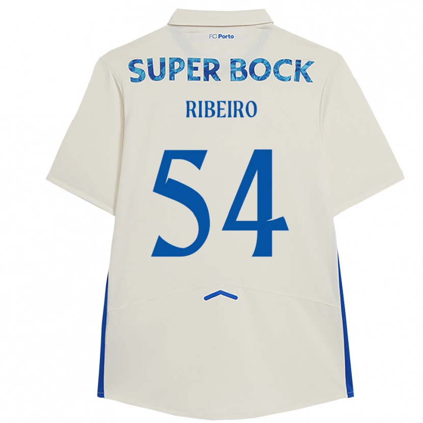 Danxen Mulher Camisola António Ribeiro #54 Branco Azul Terceiro 2025/26 Camisa