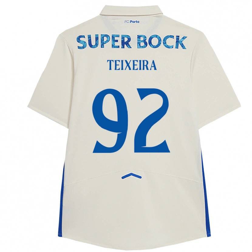 Danxen Mulher Camisola João Teixeira #92 Branco Azul Terceiro 2025/26 Camisa