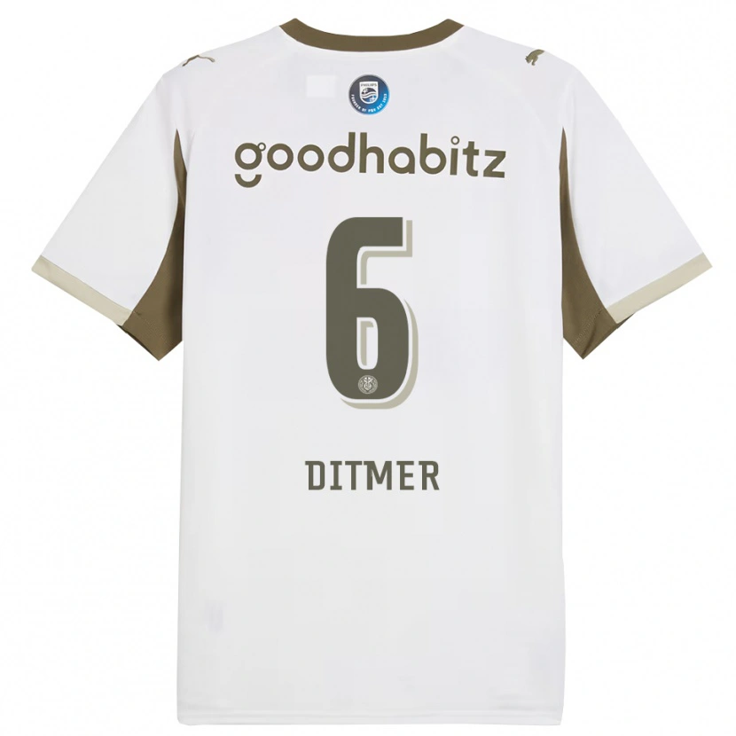 Danxen Mulher Camisola Sébas Ditmer #6 Branco Cinza Terceiro 2025/26 Camisa