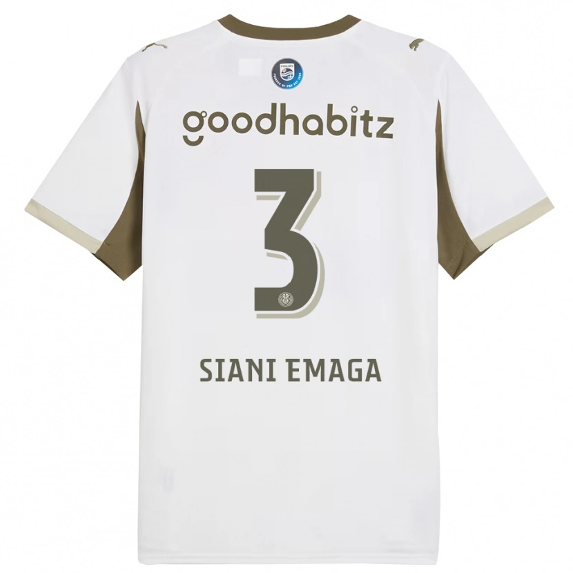 Danxen Mulher Camisola Ezechiel Siani Emaga #3 Branco Cinza Terceiro 2025/26 Camisa