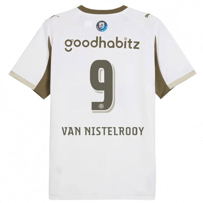 Danxen Mulher Camisola Liam Van Nistelrooy #9 Branco Cinza Terceiro 2025/26 Camisa