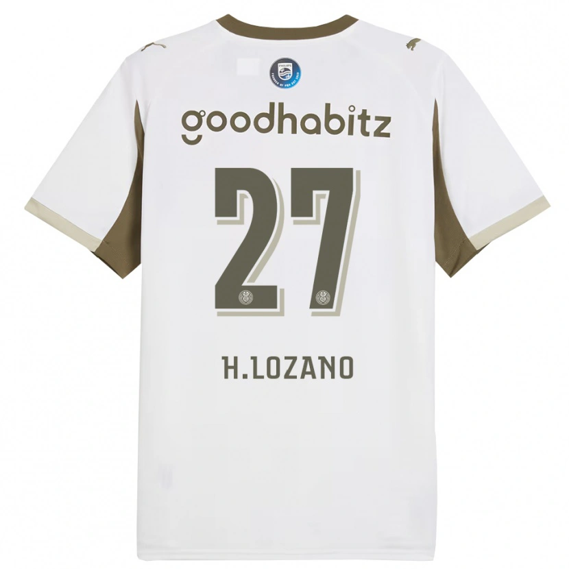 Danxen Mulher Camisola Hirving Lozano #27 Branco Cinza Terceiro 2025/26 Camisa