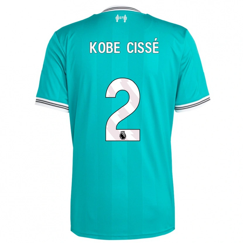 Danxen Mulher Camisola Prince Kobe Cissé #2 Verde Branco Terceiro 2025/26 Camisa