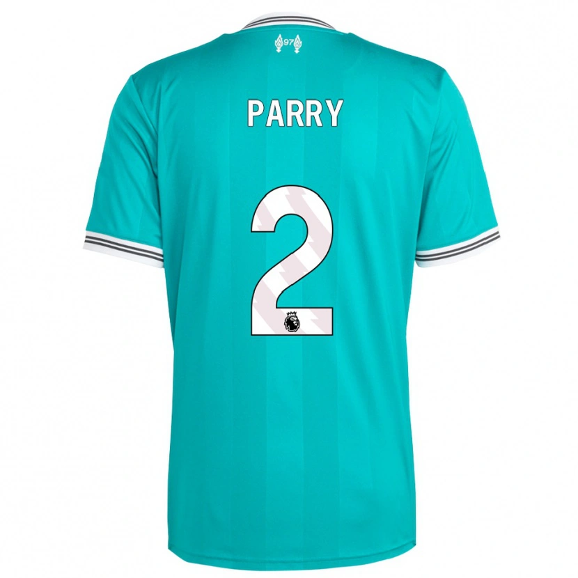 Danxen Mulher Camisola Lucy Parry #2 Verde Branco Terceiro 2025/26 Camisa