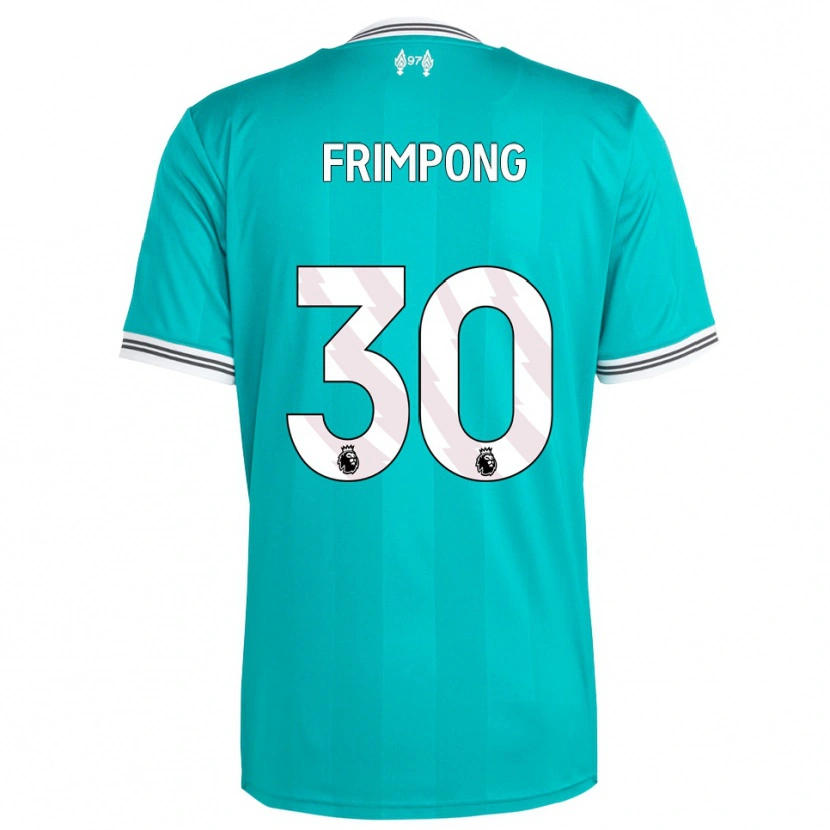 Danxen Mulher Camisola Jeremie Frimpong #30 Verde Branco Terceiro 2025/26 Camisa