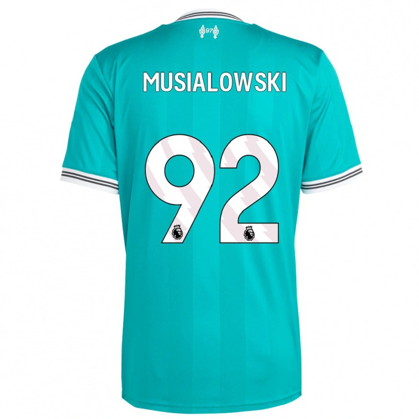 Danxen Mulher Camisola Mateusz Musialowski #92 Verde Branco Terceiro 2025/26 Camisa