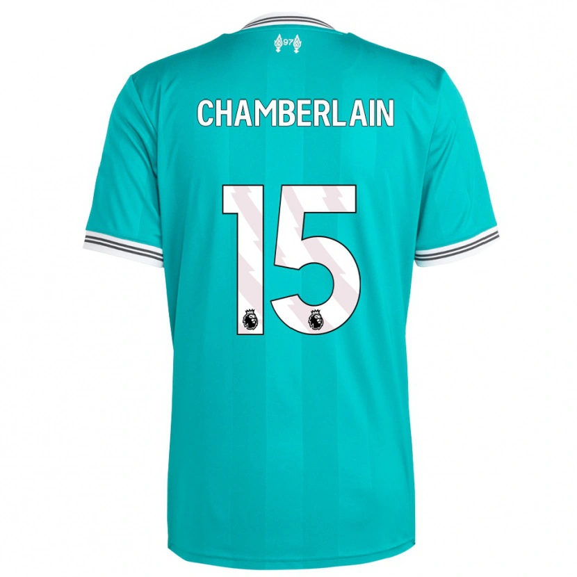 Danxen Mulher Camisola Alex Oxlade Chamberlain #15 Verde Branco Terceiro 2025/26 Camisa