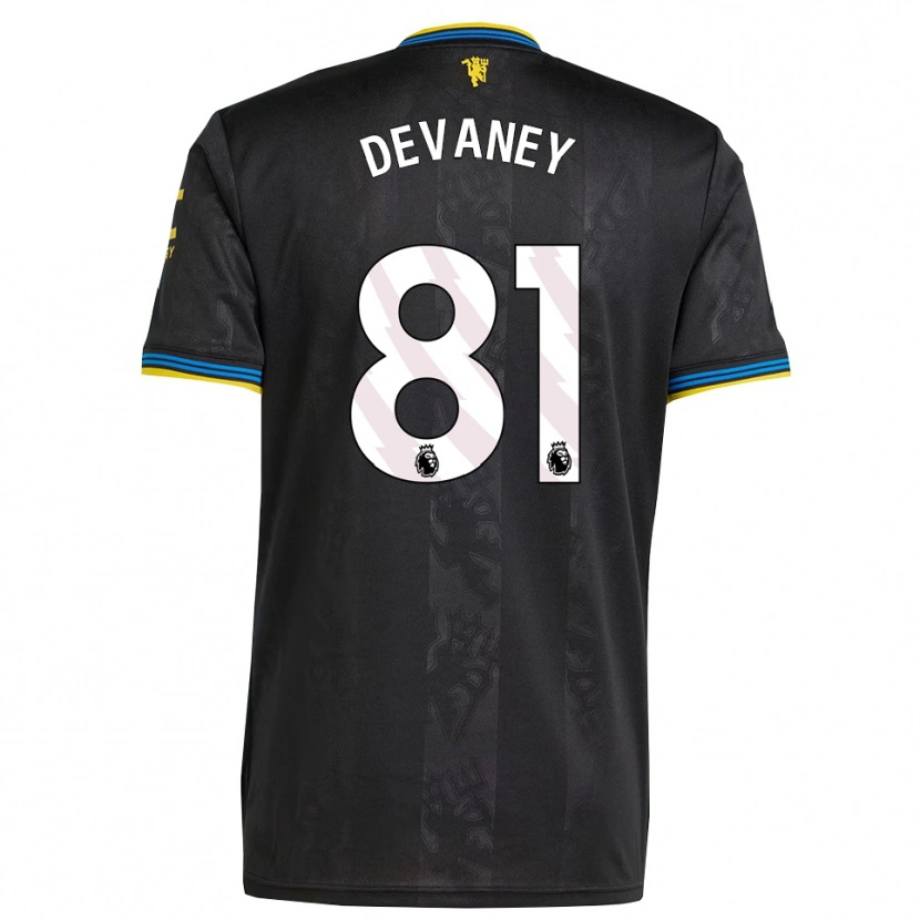 Danxen Mulher Camisola Jacob Devaney #81 Preto Amarelo Azul Terceiro 2025/26 Camisa