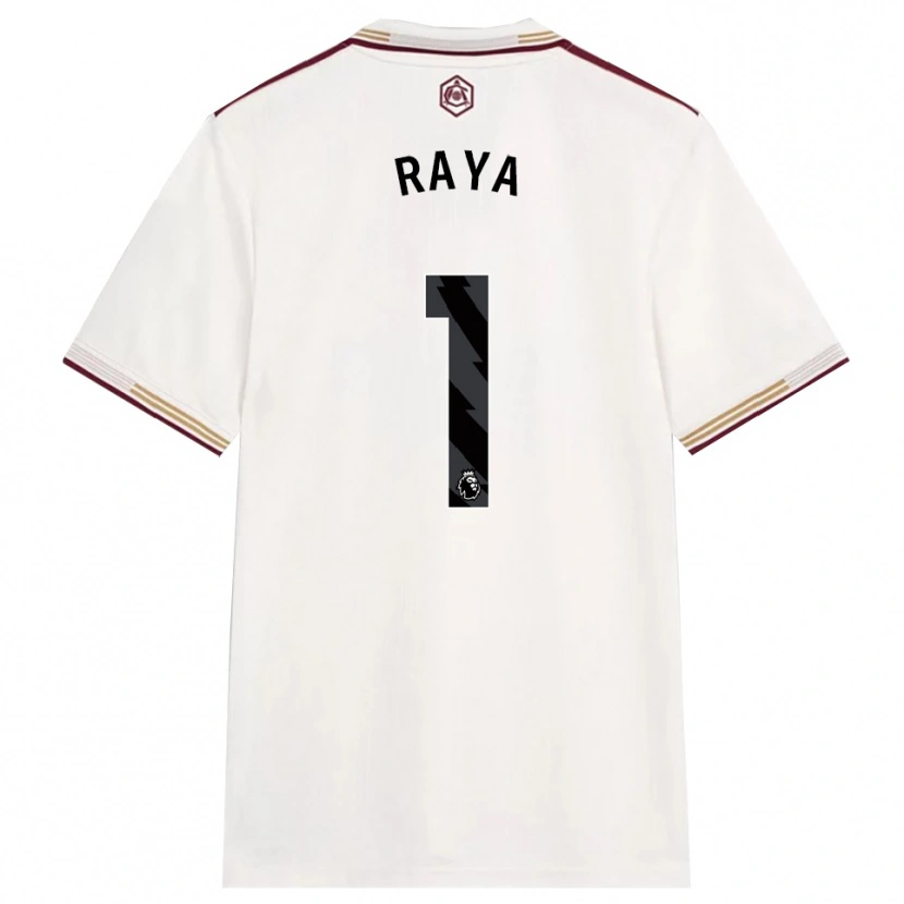 Danxen Mulher Camisola David Raya #1 Branco Sujo Borgonha Terceiro 2025/26 Camisa