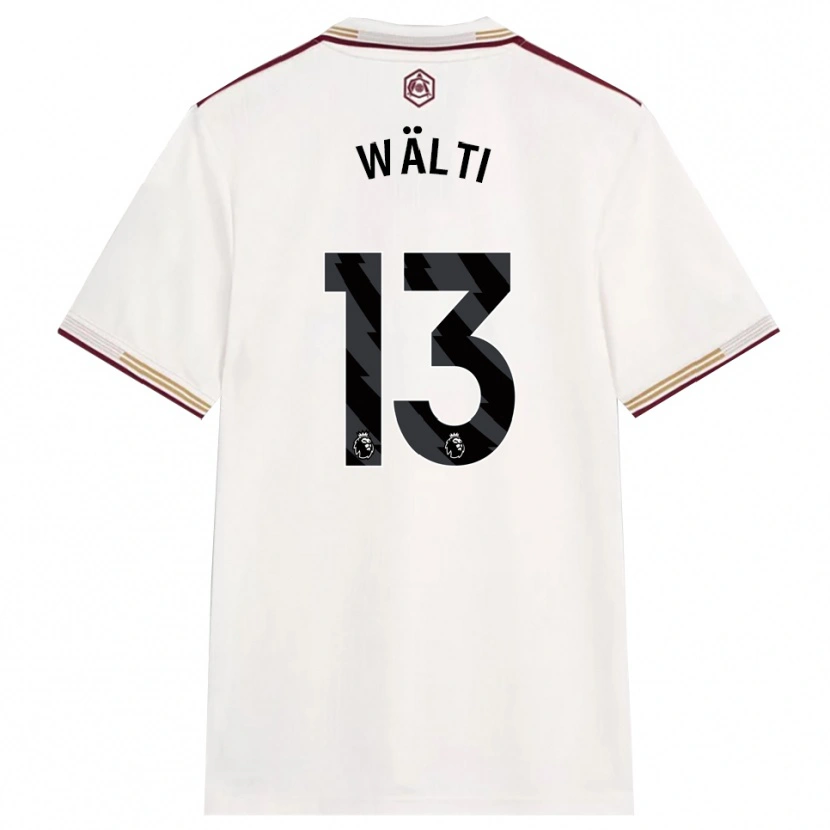 Danxen Mulher Camisola Lia Wälti #13 Branco Sujo Borgonha Terceiro 2025/26 Camisa