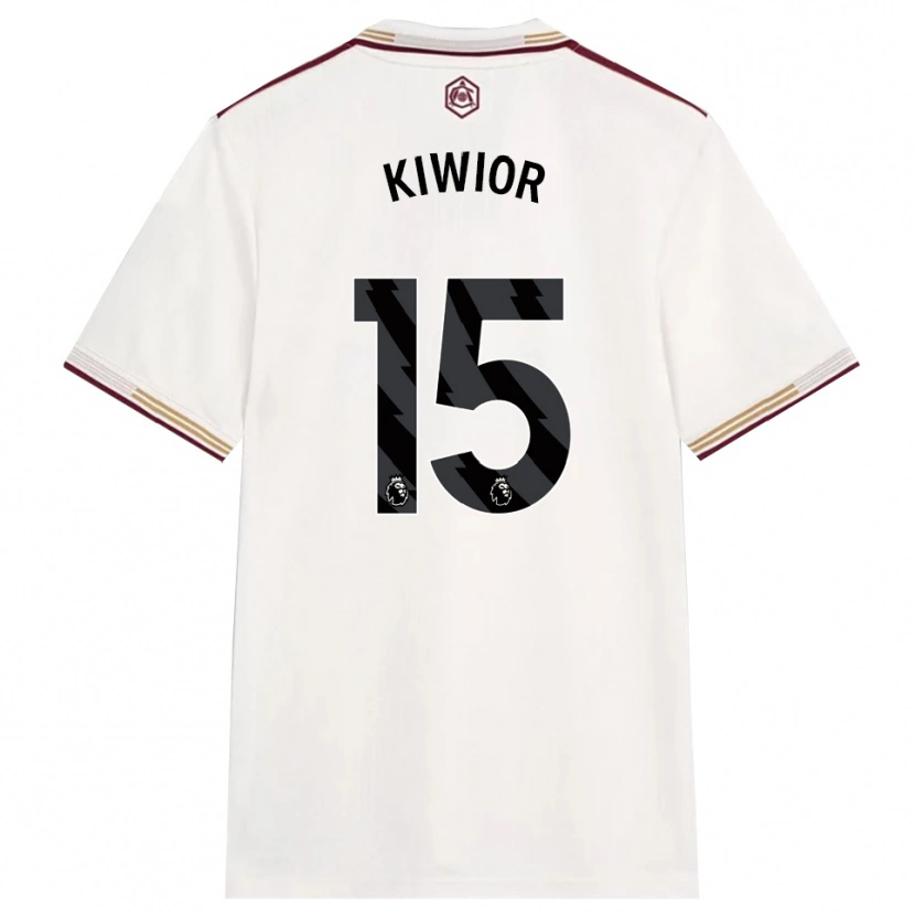 Danxen Mulher Camisola Jakub Kiwior #15 Branco Sujo Borgonha Terceiro 2025/26 Camisa