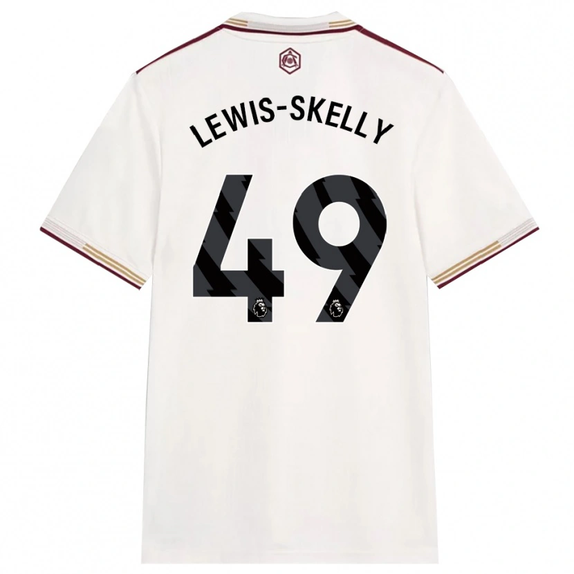 Danxen Mulher Camisola Myles Lewis-Skelly #49 Branco Sujo Borgonha Terceiro 2025/26 Camisa