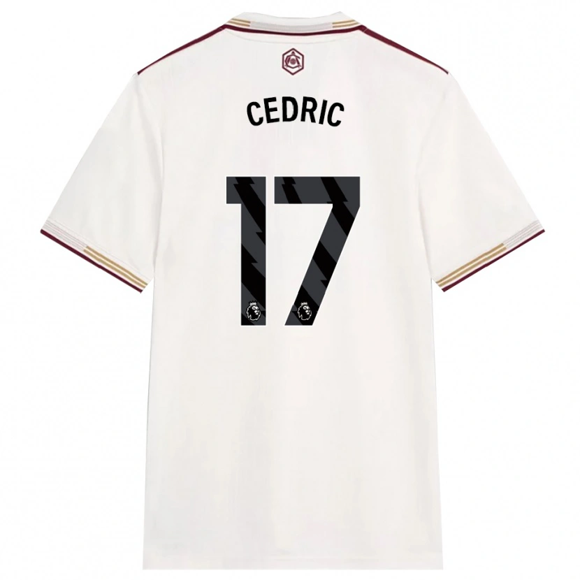 Danxen Mulher Camisola Cedric Soares #17 Branco Sujo Borgonha Terceiro 2025/26 Camisa