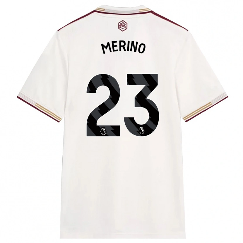 Danxen Mulher Camisola Mikel Merino #23 Branco Sujo Borgonha Terceiro 2025/26 Camisa