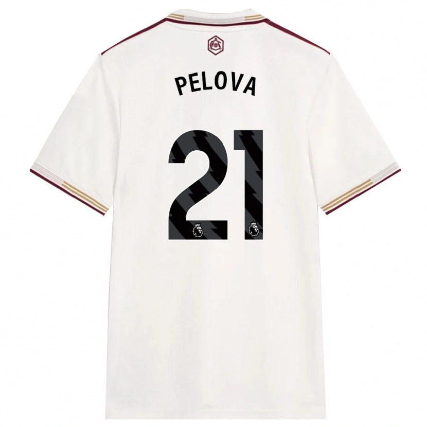 Danxen Mulher Camisola Victoria Pelova #21 Branco Sujo Borgonha Terceiro 2025/26 Camisa