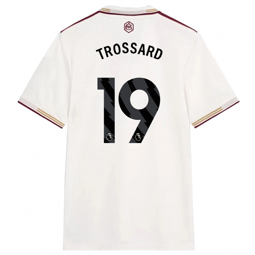 Danxen Mulher Camisola Leandro Trossard #19 Branco Sujo Borgonha Terceiro 2025/26 Camisa