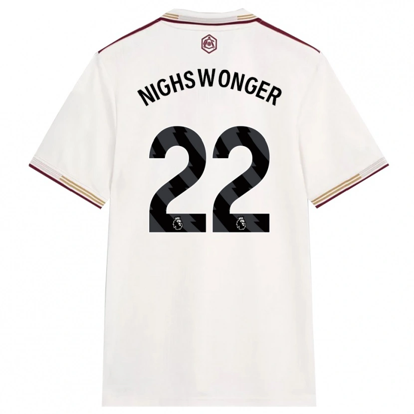 Danxen Mulher Camisola Jenna Nighswonger #22 Branco Sujo Borgonha Terceiro 2025/26 Camisa