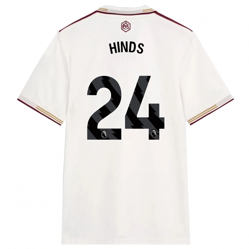 Danxen Mulher Camisola Taylor Hinds #24 Branco Sujo Borgonha Terceiro 2025/26 Camisa