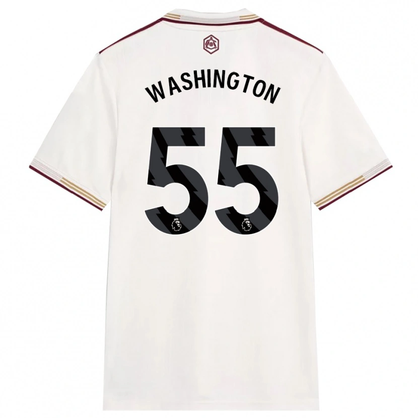 Danxen Mulher Camisola Marcell Washington #55 Branco Sujo Borgonha Terceiro 2025/26 Camisa