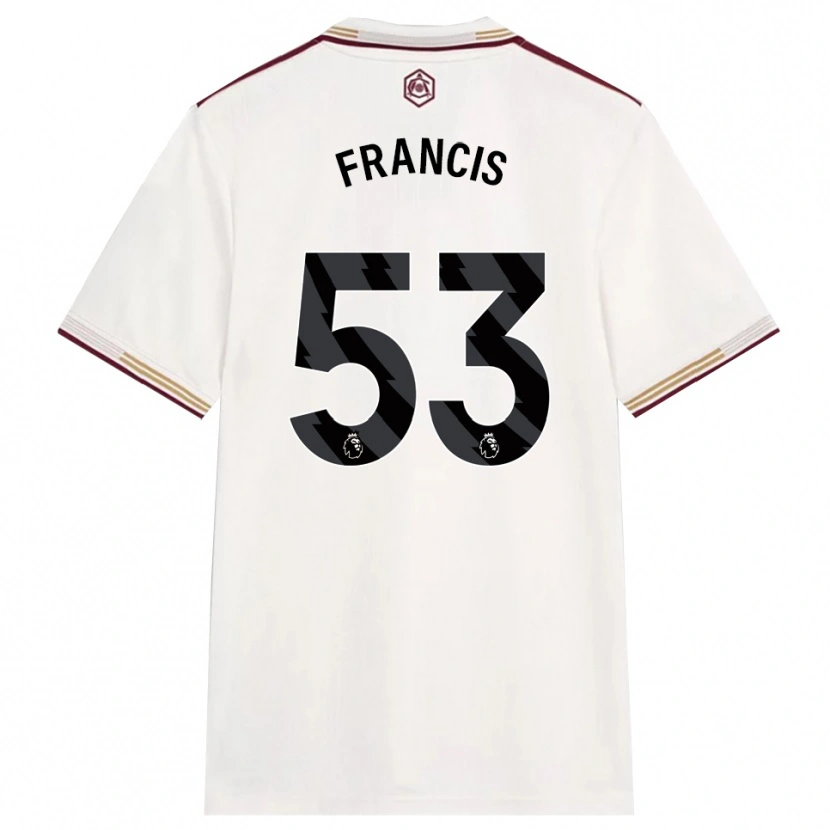 Danxen Mulher Camisola Jack Henry Francis #53 Branco Sujo Borgonha Terceiro 2025/26 Camisa