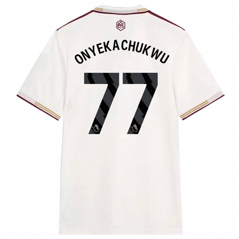 Danxen Mulher Camisola Samuel Onyekachukwu #77 Branco Sujo Borgonha Terceiro 2025/26 Camisa